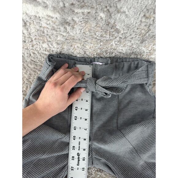 So Womens Size S Houndstooth Tie Front Black White Pants Casual Stretch - Picture 5 of 11